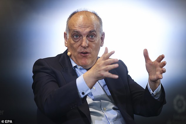 And LaLiga, the top division in Spain whose president is Javier Tebas (pictured), have condemned the hate speech and vowed to work with police to bring perpetrators to justice